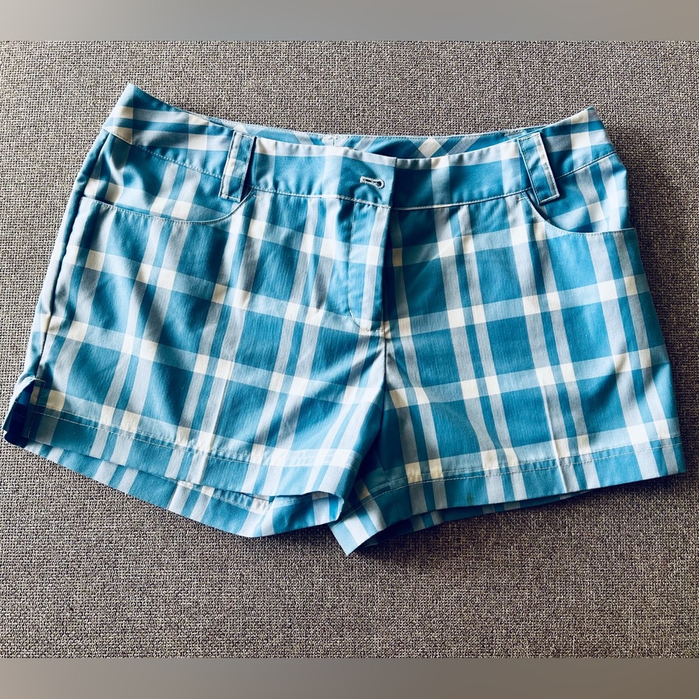 adidas Blue Plaid Women's Golf Shorts